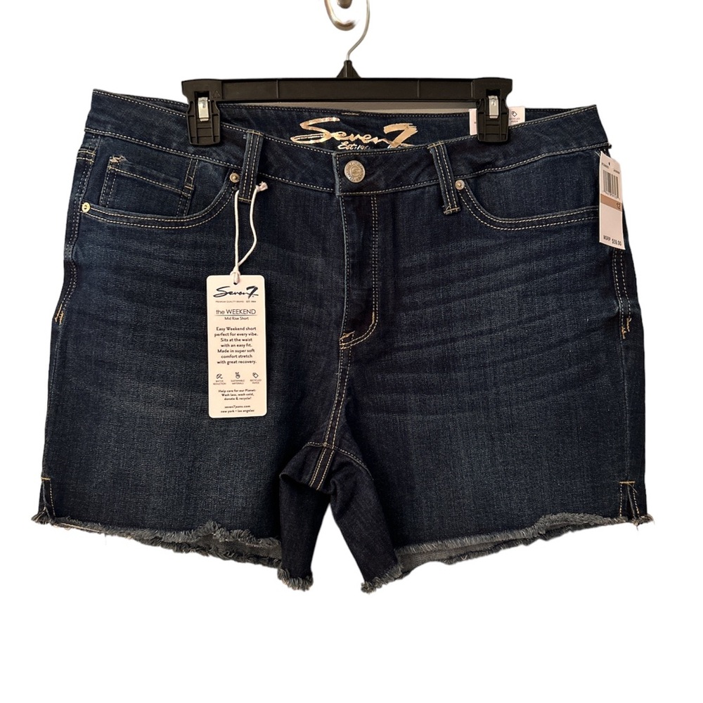 Seven7 Denim Fraye-hem stretch jean shorts